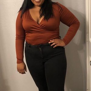 Burnt Orange long sleeve onesie